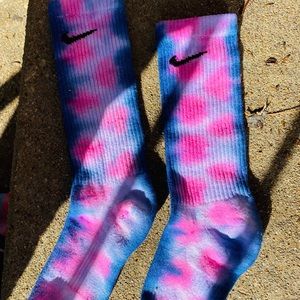Custom Pink and Blue Nike Socks